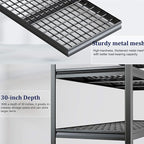 72" W Storage Shelves Heavy Duty Garage Shelving 30" D Metal Shelving Unit, 4 Tier Adjustable Shelves, 3500LBS Steel Industrial Shelving for Basement Warehouse Commercial, 72" W*30" D*72”H