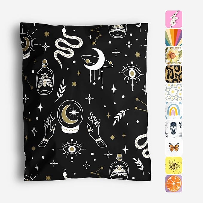 10x13 Poly Mailers – Celestial Magic – Waterproof, Tear-Resistant Shipping Bags with Adhesive Seal – 100 Pack – Package Mint
