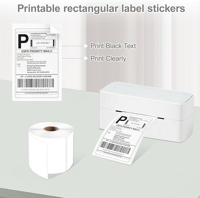 3 X 5 Inch Rectangle Sticker White Moving Labels for Boxes, 300PCS Waterproof Removable White Labels Stickers to Write on for Bar-Codes, Address, Small Business Labeling, Inventory