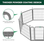 FXW Garden Fence Outdoor for The Yard – 24in(H) x 88.8ft(L) Heavy Duty Metal Animal Barrier for Dog and Rabbit, Decorative Dog Fence, 48 Panels, Silver