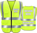 BeautyWill Custom Safety Vest Customized Logo Class 2 High Visibility Reflective Vest with Pockets Construction workwear