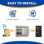 2 Drawer File Cabinet with Lock Metal Vertical Filing Storage Cabinet Office Home Steel Vertical File Cabinets for A4 Legal/Letter Size Narrow File Cabinet Locked,Assembly Required