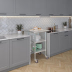 AmGood Stainless Steel Work Table with 2 Shelves and Casters | Metal Utility Table On Wheels (Stainless Steel Work Table with 2 Shelves + Casters, 24" Long x 24" Deep)