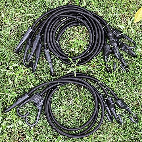 ZHOUBIN 32 Inch Black Bungee Cords with Hooks Heavy Duty, 2 Pcs