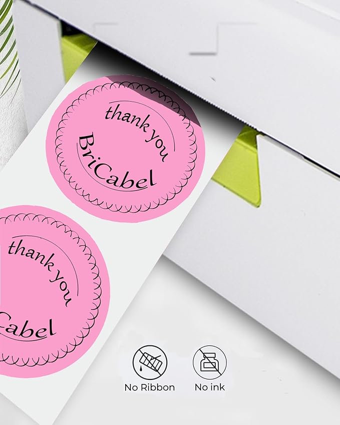 4 Inch Large Pink Circle Thermal Labels, Self-Adhesive Round Inventory Stickers, Multi-Purpose Round Roll Thermal Printing Stickers for Business and Domestic Use-300 Labels/Roll