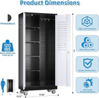 SUXXAN Broom Closet Storage Cabinet, Metal Cabinets with 13 Hooks and Hanging Rods, 71" Metal Storage Cabinet, Heavy Duty Cleaning Cabinet for Garage, Laundry Room