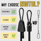 Bungee Cords with Hooks, Upgrade 60 inch Adjustable Bungee Cords with Carabiner Hooks, Easy to Adjust from 7'' to 60'' Elasticity UV-Resistance Bungee Straps Heavy Duty for Bike, Cargo, Tent, 12 Pack