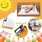 Aluminum Metal Clipboard Sturdy Stainless Hangable with Pen Holder Double Clip Board Size Letter A4 9" x 12.6" for School Office Business Medical Professionals Workshop Factory
