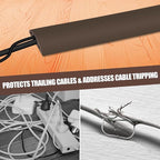 Floor Cord Cover Cable Cavity Self Adhesive Cord Hider Floor 10FT Floor Cable Management Power Cord Protector Floor Electric Cord Covers for Offices, Gym, Exhibitions (CoffeeBrown, 1.57" x 10')