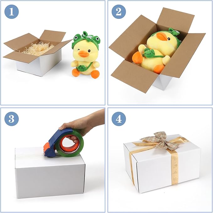 Hoikwo 10x7x5 Inches Small White Shipping Boxes Set of 25, Sturdy Cardboard Boxes for Small Business for Packaging Mailing