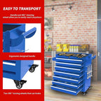 7-Drawer Tool Chest with Wheels & Drawers, Toolbox Organizer Storage for Garage, Suitable for Moving/Gift/Daily Use(Blue)