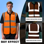 BeautyWill Custom Safety Vest Customized Logo Class 2 High Visibility Reflective Vest with Pockets Construction workwear