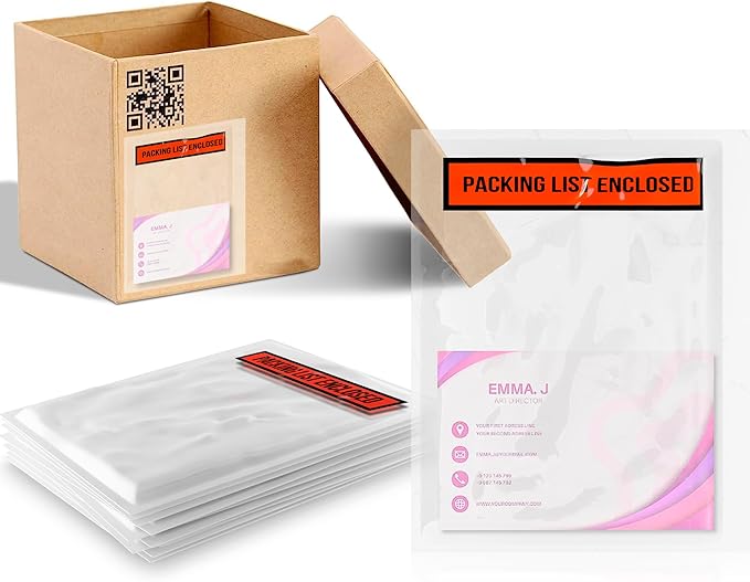 Pack of 3000 Packing List Envelopes 4.5 x 6 Packing List Enclosed 4 1/2 x 6. Adhesive Pouches for Invoice Packing Slip. 2 Mil Clear Plastic Bags. Red Panel. Back Side Document Packaging.
