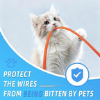 Automotive Wire Loom Tubing, Split Braided Cord Protectors from Pets No Chew, Flexible Cable Sleeve Cable Management for TV/Computer/Electric Wires (Orange, 5/8"-10ft)