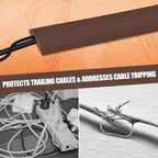 Floor Cord Cover Self Adhesive Cord Hider,3.3FT Cable Management, Extension Strip Protector for Wires, Prevent Cable Trips for Offices, Gyms, Exhibitions Cavity:0.39"(W) x 0.27"(H) Coffee