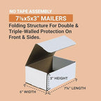 Box USA Shipping Boxes Small 7.125"L x 5"W x 3"H 50-Pack - Corrugated Cardboard Box for Moving, Mailing, Packing, Packaging and Storage