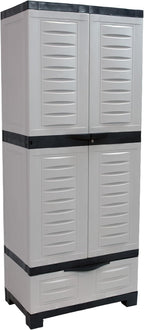 Sunnydaze Lockable Storage Cabinet - Indoor or Garage Storage Cabinet with 3 Adjustable Shelves - 57.5" H - Garage, Office, Home, Laundry Room - Gray