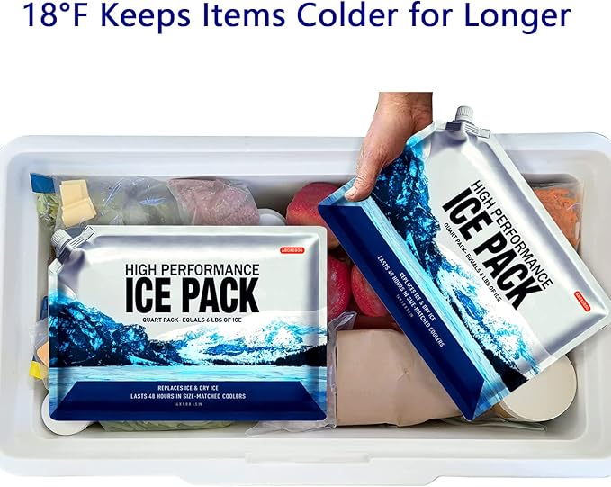 Reusable Ice Packs for Coolers Long Lasting Gel Freezer Packs for Cooler Bag Backpacks, Lunch Box, Cooler Bag, Keeps Food Cold Fresh (Set of 3)