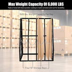 1500LBS Vertical Bar Rack Standing Storage Rack, 47" W x 24" D x 60" H Steel Vertical Long Parts Storage Rack with Galvanized Chains & 2 Side Pegboards, 4 Bays Lumber Storage for Garage Storage