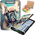 Clipboard with Storage,Heavy Duty Plastic Storage Clipboard with Low Profile Clip,Teacher Must Haves,Office Supplies,French Bulldog