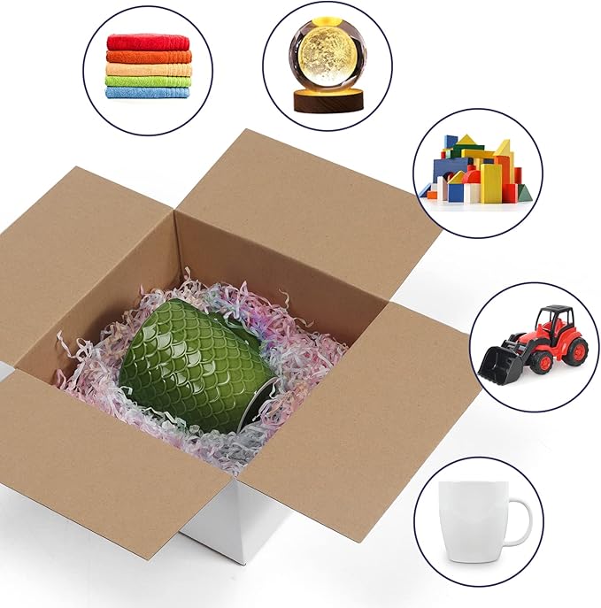 Small Shipping Boxes 8x8x4 Inch set of 40, White Corrugated Cardboard Boxes for Small Business, Mailing, Moving and Storage