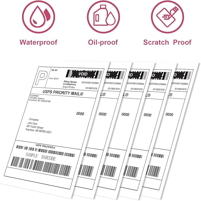 4”x6” Thermal Labels 250 Labels - BESTIKER 4x6 Shipping Labels 1 Rolls, Compatible Zebra 2844 Brother Rollo Direct Thermal Printer Label 4x6 Paper, 1” Core