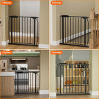 Extra Wide Baby Gate Extra Wide Extra Tall Dog Gates for Stairs Doorways Black Metal Tension Indoor Safety Gates with Pressure Mount 38.5-43.5 Inch Wide