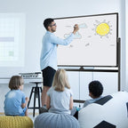 Large Dry-Erase Rolling Magnetic Whiteboard - 48 x 32 Inches Dry Erase Board with Stand Height Adjust Double Sides Mobile White Board Easel on Wheels with 25 Sheets Paper Pad Office, Home & Classroom