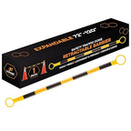 Retractable Barrier for Safety Traffic Cones - 2" OD - Large Yellow and Black Bar Barricade - for Road Construction, Parking, Warning, Temporary Security Divider (1, Yellow & Black, 72" x 120")