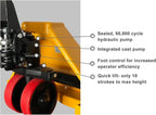 APOLLOLIFT Pallet Jack Truck, 5500lbs Capacity 21" W x 48" L Forks Manual Standard Duty Pallet Truck for Industrial Use-PU Wheel for Warehouse