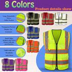 Custom Safety Vest High Visibility Customize Class 2 for Men Personalized Two Tone Logo Work Vests for Construction