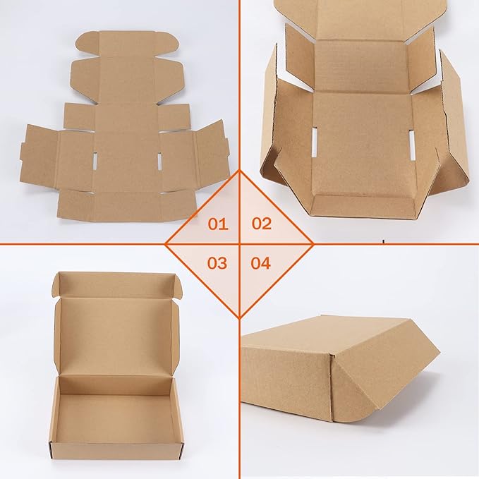 PHAREGE 9x6x2 inch Shipping Boxes Bulk 50 Pack Brown, Tab Lock Tuck Top Mailer Boxes for Packaging Small Business, Small Cardboard Gift Boxes for Wrapping Mailing Present
