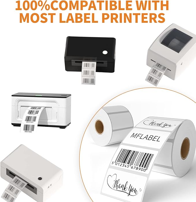 MFLABE 60 Rolls of 1000 2-1/4 x 1-1/4 Inch Direct Thermal Perforated Shipping Labels,SKU Labels
