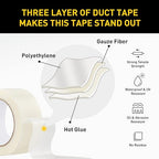 Lichamp 6 Rolls Clear Duct Tapes Heavy Duty, Waterproof No Residue Clear Duct Tape for Packaging Taping Sealing Repairing Tying, Thick & Wide Tape for DIY or Commercial Use, 2 Inches x 25 Yards