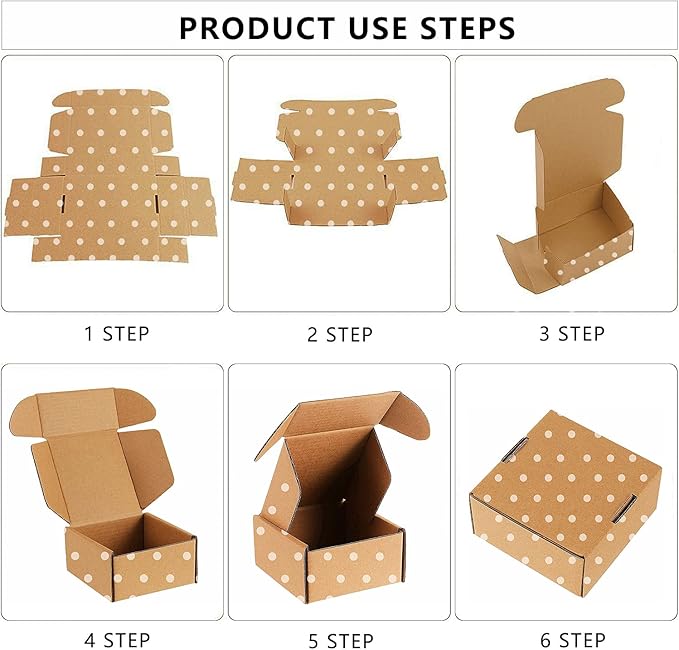 Green Recyclable Cardboard Small Gift Mailer Boxes for Shipping Packaging Craft Gifts Giving Products (Brown, 4 x 4 x 2 Inch)