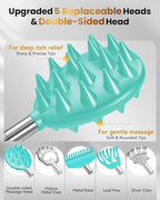 Upgraded Reinforced Telescoping Back Scratcher with 5 Detachable Heads, Larger Scratching Tips, Stocking Stuffer & White Elephant Gifts for for Men Women Adults