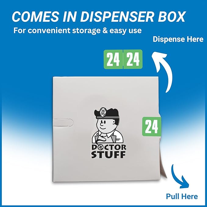 2024 Year Labels, Doctor Stuff 2024 Chart Stickers, Light Green Color Coded, Safeguard Style, USA Made Year Stickers for End Tab File Folders, 500/Roll, 1 Roll, 3/4" x 1-1/2"