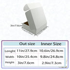 11x10x3 Inches White Shipping Boxes Set of 25，Cardboard Boxes Recyclable Corrugated Boxes Mailers for Small Business, Transporting, Packaging Storage Boxes and Craft Gifts Giving Products Box
