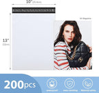 Metronic Poly Mailers 10x13 200 Pcs | Medium Size Shipping Bags for Clothing | Strong Adhensive Mailing Bags for Small Business, Shipping Envelopes, Tear-resistant Packing Bags White