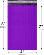Purple Small Bubble Mailers 4x8 Inch #000 | Thick Padded Poly Bubble Mailer Envelopes | 1000 Pack Bulk | Trading Card Sports Card Shipping