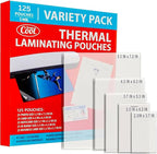 5MIL Thermal Laminating Sheets (125 Count) Photo, Card, Notecard, ID Badge, and Business Card Sizes, Dry-Erase Friendly Laminating Pouches, Compatible with Laminators, Crystal Clear Laminated Finish