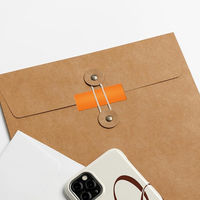 Orange Rectangle Stickers 2 x 1 Inch Color Coding Labels Vinyl Roll Self-Adhesive Waterproof Removable 500 PCS