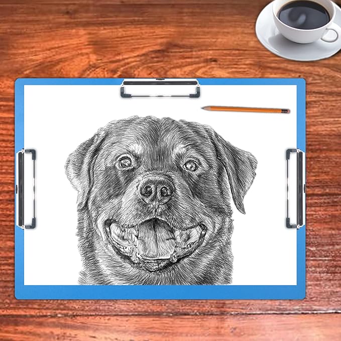 Acocony 11x17 Clipboard Three Clip Super Tough Extra Large Clipboard 11 x 17 PP Plastic Not Fragile Blue Pack of 2