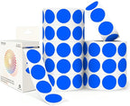 Blue 1 Inch Round Color Coding Dot Labels, 10 Rolls 10000 Dot Stickers in Dispenser Box - Permanent Adhesion, Vibrant Colors, Highly Visible