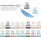16 Pcs Hollow Binder Clips - 8 Colors Skeleton Design Paper Clamps for Office School Home Use, Organize Documents Files Notes(S,0.8x1.1 Inch)
