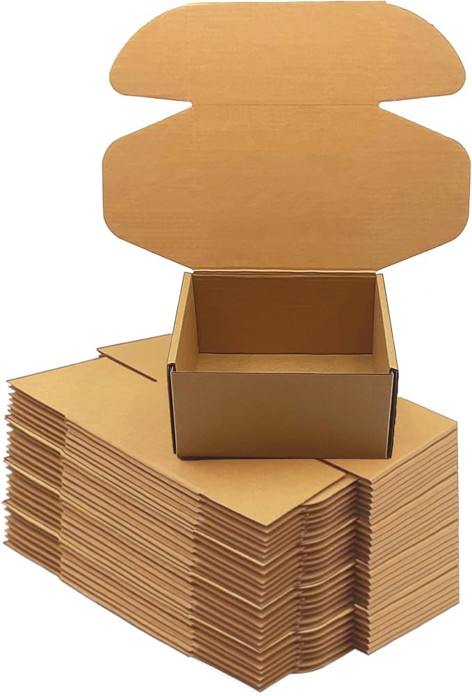 6x5x3 inch Shipping Boxes，Bulk 28 Pack，Brown Corrugated Mailers Cardboard Literature Mailer Box for Packaging Business, Mailing,Moving and Storage，Small Gift Boxes for Wrapping Mailing Present