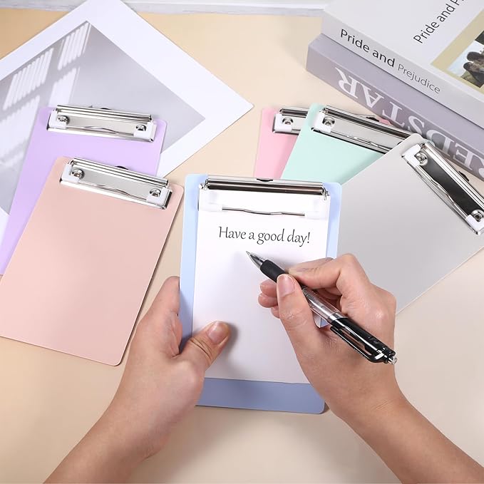 6 PCS MiNi Clipboard，Pretty Cute Small Clipboards 4×6 Inch A6 for Classrooms, Offices, Restaurants, Doctor Offices - (Set of 6 Macaron Colors)