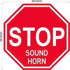Stop "Sound Horn" - Laminated Floor Sign by Graphical Warehouse - 12” x 12” (26)