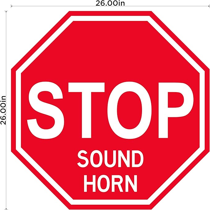 Stop "Sound Horn" - Laminated Floor Sign by Graphical Warehouse - 12” x 12” (26)