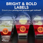Perco Fluorescent Red 1-Inch Circle $4.99" Promotional Sale Stickers — 1,000 Perforated Labels/Roll—Ideal for Storefronts, Retail Merchandising, Flea Markets, Discount Marking, Clearance—Made in USA